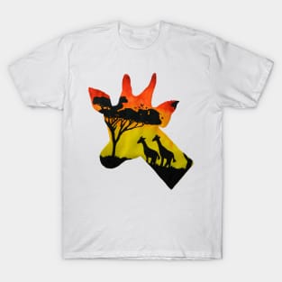 Giraffe with African background T-Shirt